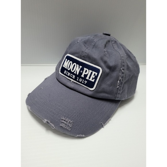 Moon‎ Pie Distressed Dad Hat Baseball Cap Gray Adjustable Novelty - Picture 3 of 6